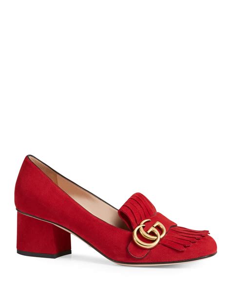 gucci red suede shoes